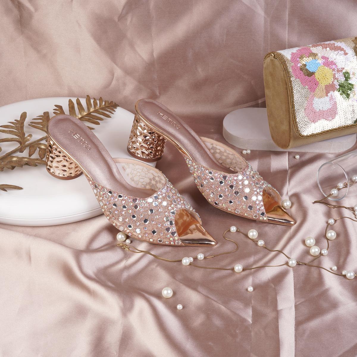 Rose gold kitten heels wedding online