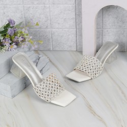 Women Silver Wedding Slippers