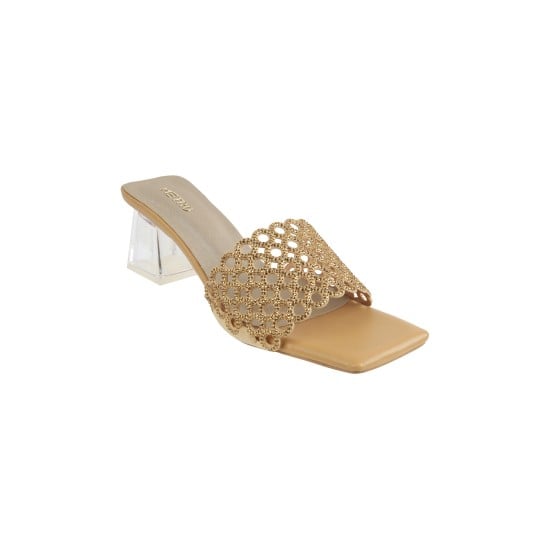 Women Gold Party Slip Ons
