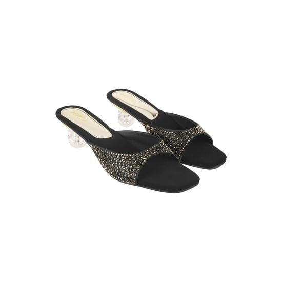 Women Black Party Slip Ons