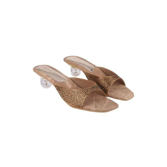 Women Antic-gold Party Slip Ons