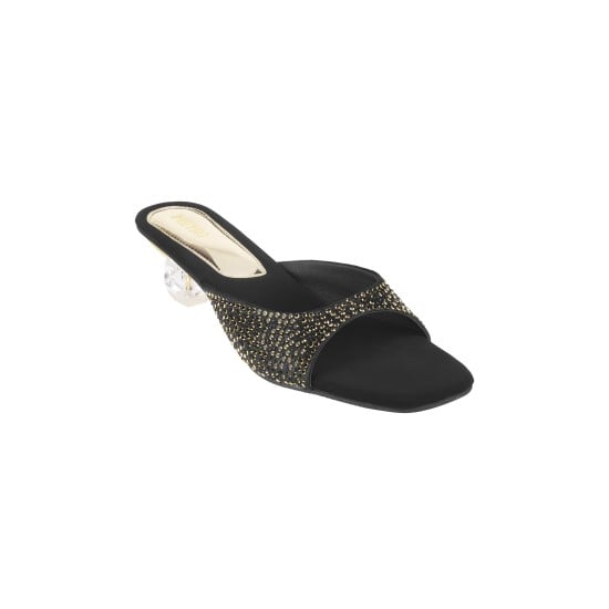 Women Black Party Slip Ons