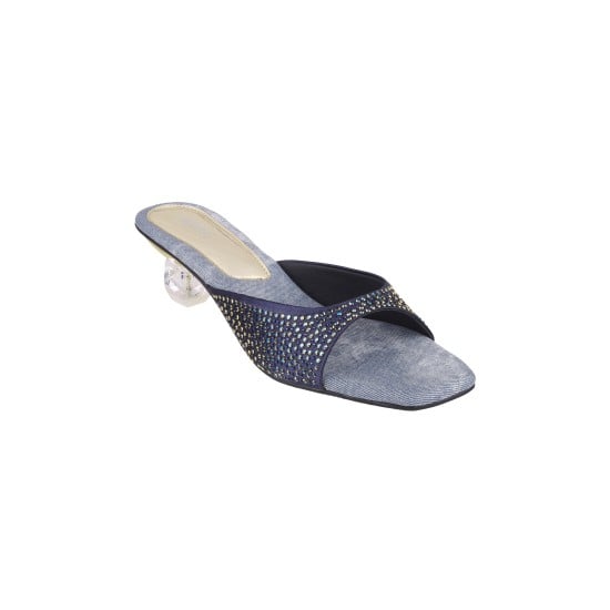 Women Blue Party Slip Ons