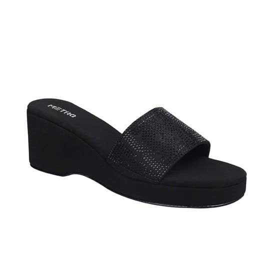 Women Black Casual Slip Ons