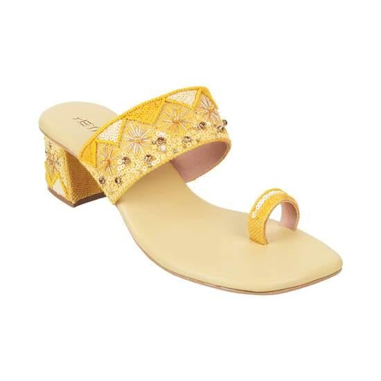 Women Yellow Ethnic Slip Ons