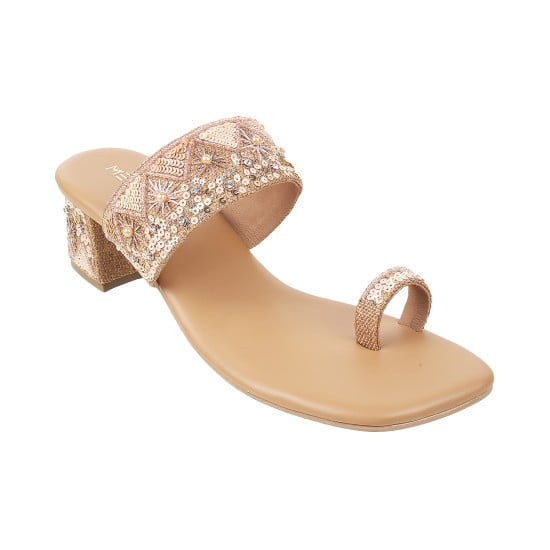 Women Antic-gold Ethnic Slip Ons