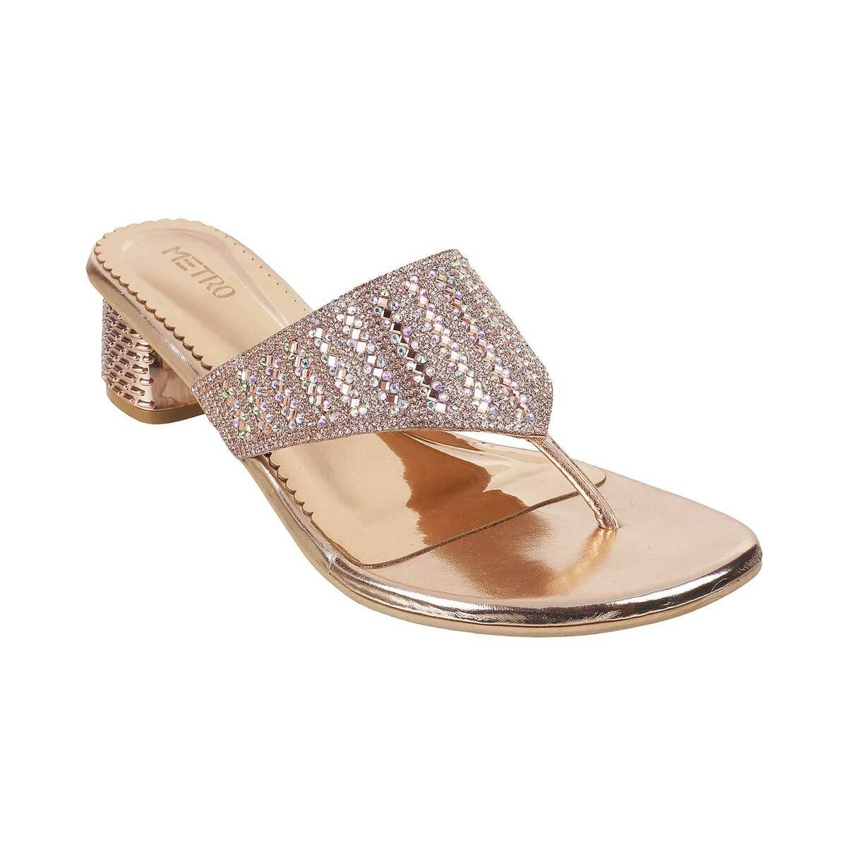 Buy Metro Rose-Gold Wedding Slip Ons Online | SKU:35-4948-52-36 - Metro  Shoes