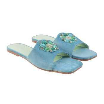 Metro Women Blue Casual Slippers(SKU: 35-4957-45-37)