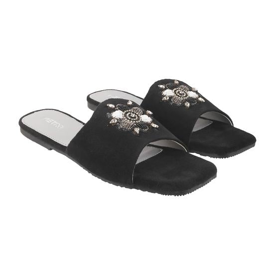 Women Black Casual Slippers