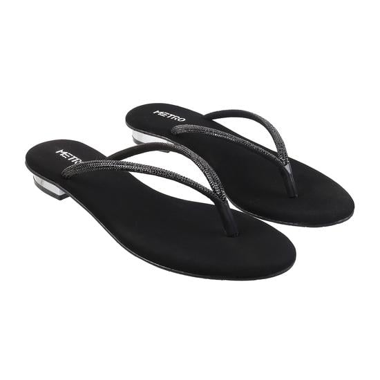 Women Black Casual Slippers