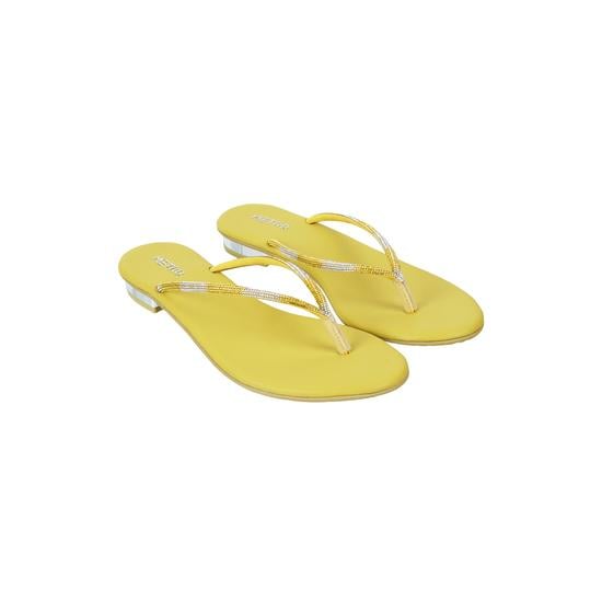 Women Yellow Casual Slippers