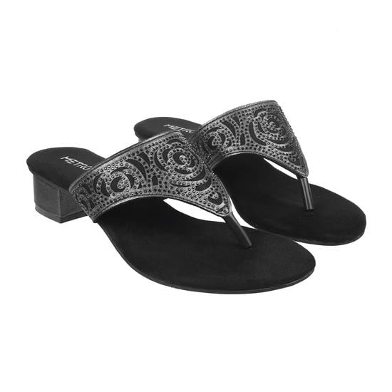 Women Black Ethnic Slippers