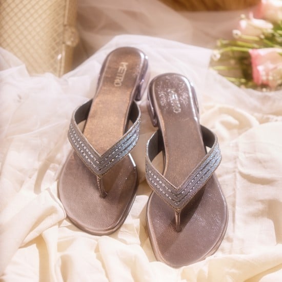 Women Grey Wedding Slippers