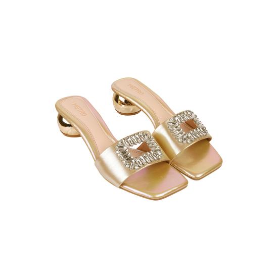 Women Gold Party Slip Ons