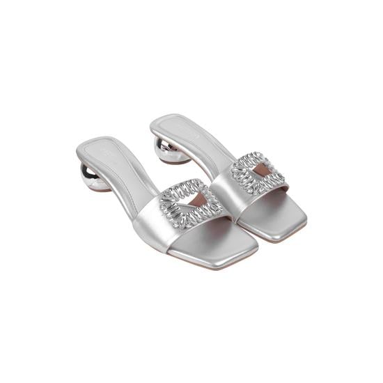 Women Silver Party Slip Ons