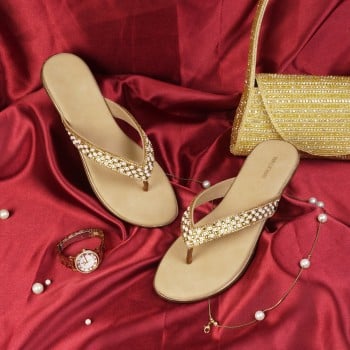 Walkway Women Antic-gold Casual Slippers(SKU: 35-523-28-38)