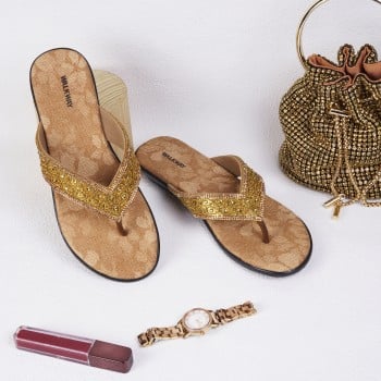 Walkway Women Antic-gold Casual Slippers(SKU: 35-541-28-39)