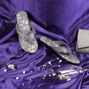 Walkway Women Gun-metal Casual Slippers(SKU: 35-541-29-40)