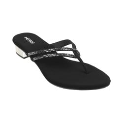 Women Black Party Slip Ons