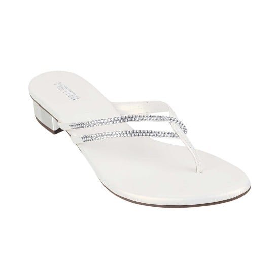Women White Party Slip Ons