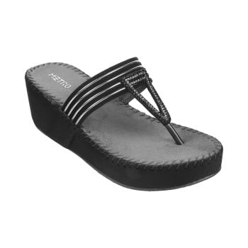 Metro Women Black Casual Slip Ons(SKU: 35-635-11-36)
