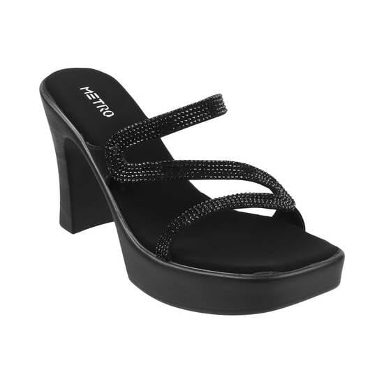 Women Black Party Slip Ons