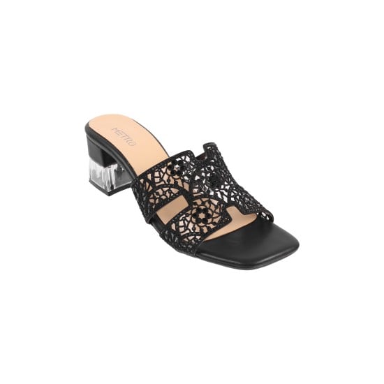 Women Black Party Slip Ons