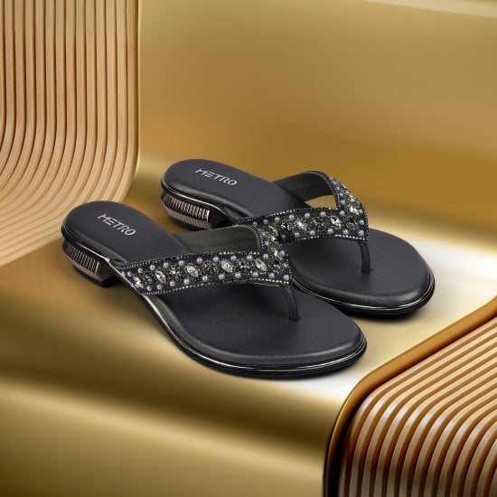 Women Grey Party Slippers