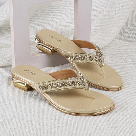 Women Gold Party Slippers