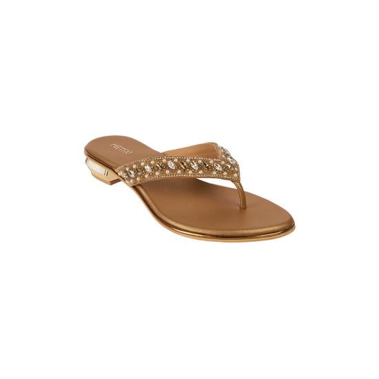 Women Antic-gold Party Slippers