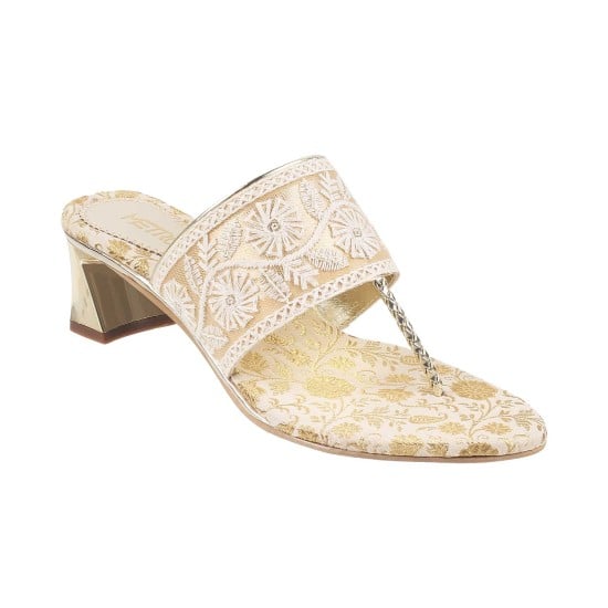 Women Gold Wedding Slip Ons