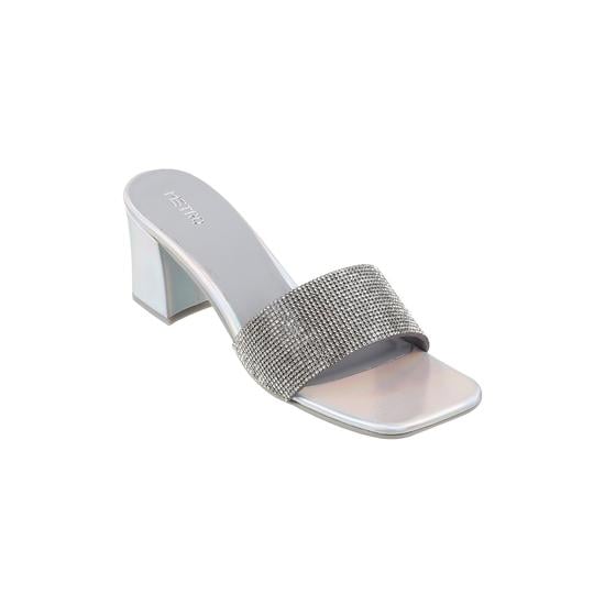 Women Silver Party Slip Ons