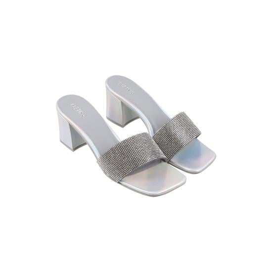 Women Silver Party Slip Ons