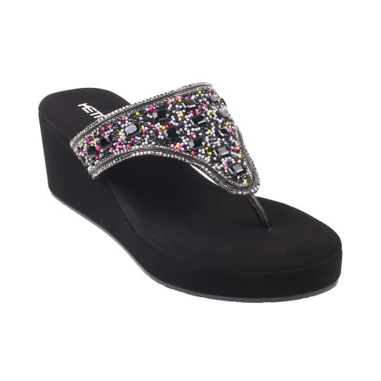 Women Black Casual Slip Ons