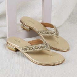 Women Gold Party Slippers