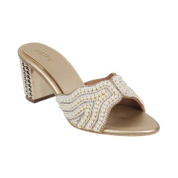 Women Gold Wedding Slip Ons
