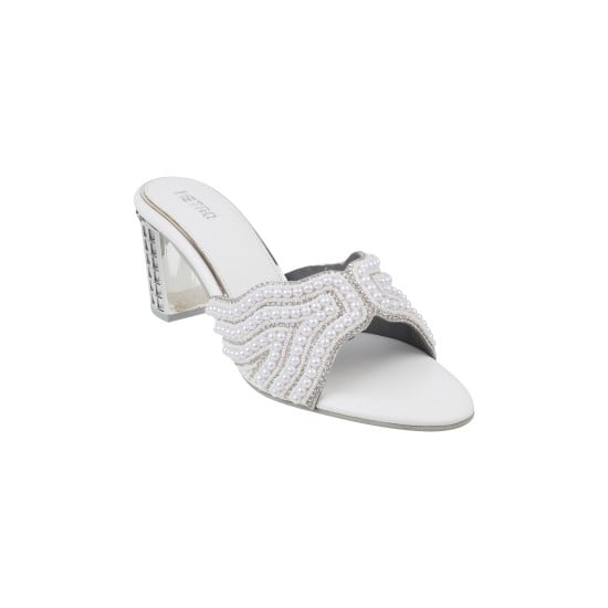 Women White Wedding Slip Ons