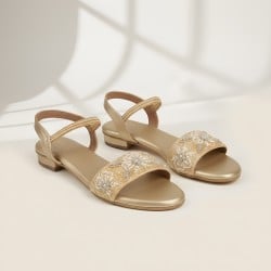 Women Gold Ethnic Sandals