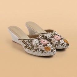 Women Gold Ethnic Slip Ons