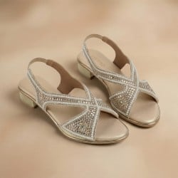 Women Gold Ethnic Sandals