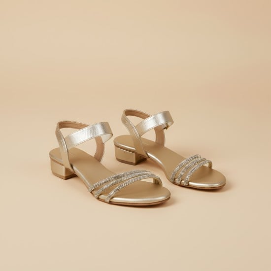 Women Gold Casual Sandals