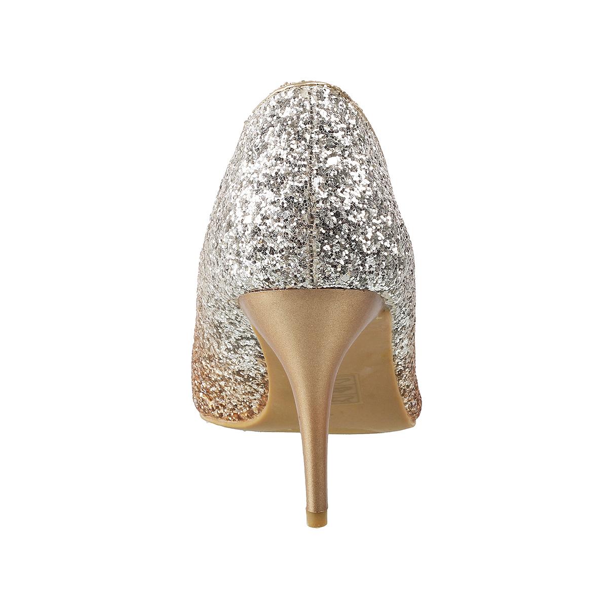 Golden Glitter Pointed Toe Stiletto Pumps 5 inches High Heels For Dance |  Stiletto pumps, Heels, High heels