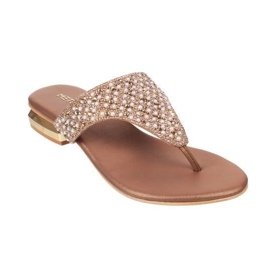 Women Antic-gold Ethnic Slippers