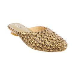 Women Antic-gold Ethnic Slip Ons