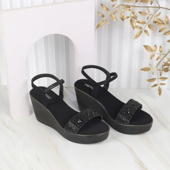 Women Black Party Sandals