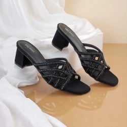 Women Black Ethnic Slip Ons