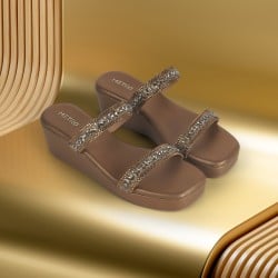 Women Antic-gold Casual Slip Ons