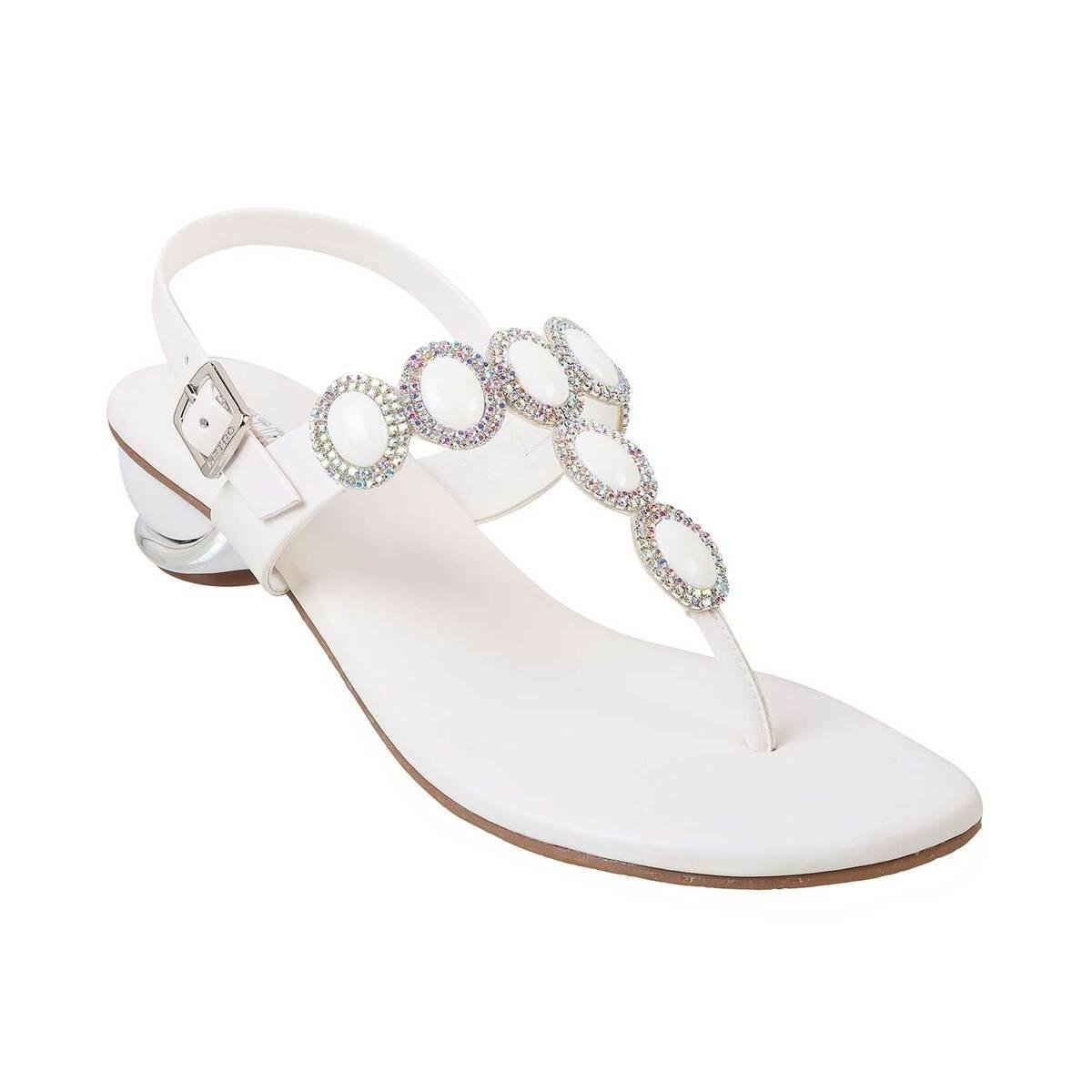 Buy Women White Casual Sandals Online | Walkway Shoes