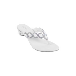 Women White Ethnic Slip Ons