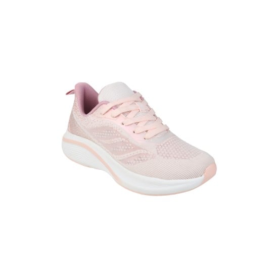 Women Peach Sports Walking Shoes